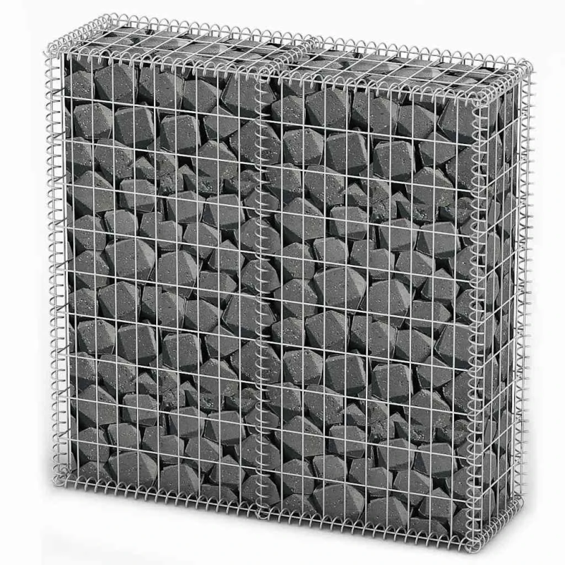 vidaXL gabions ar vāku, cinkota stieple, 100x100x30 cm