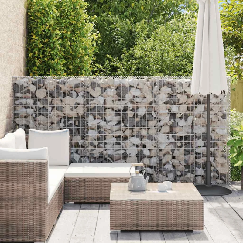 vidaXL gabions ar vāku, cinkota stieple, 150x100x30 cm