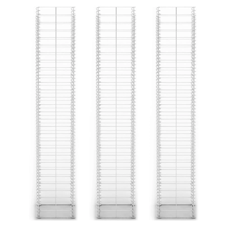 vidaXL gabionu komplekts, 3 gab., cinkota stieple, 25x25x150 cm