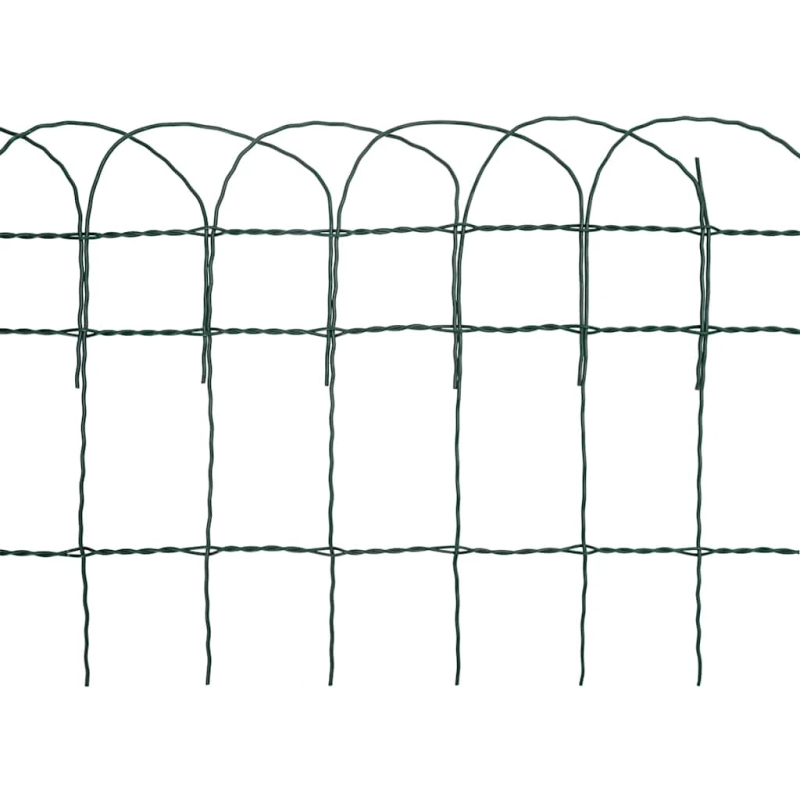 vidaXL dārza nožogojums, pulverkrāsota dzelzs, 10x0,4 m