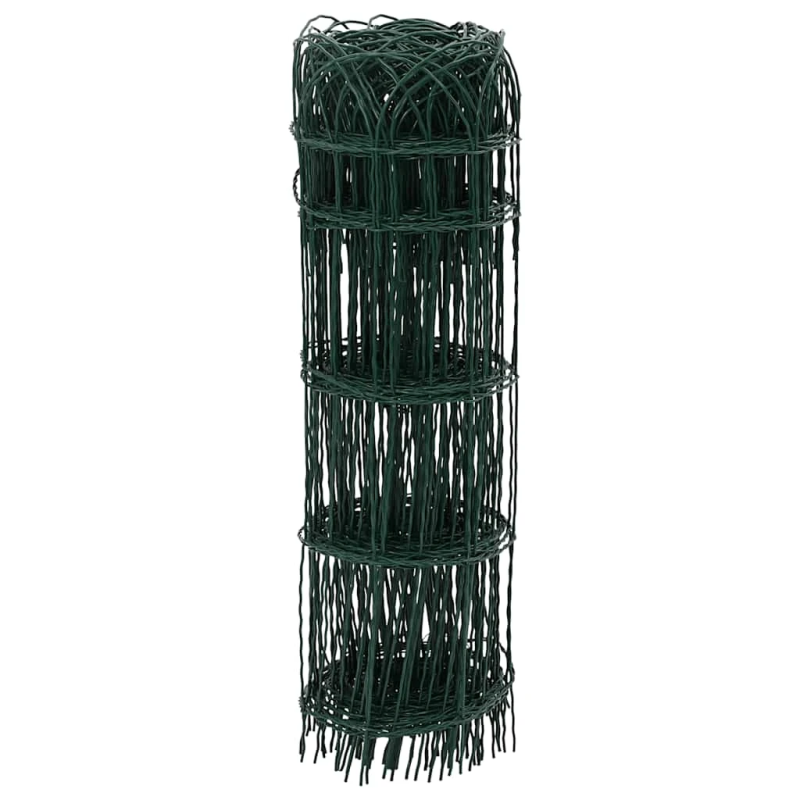 vidaXL dārza nožogojums, pulverkrāsota dzelzs, 10x0,65 m