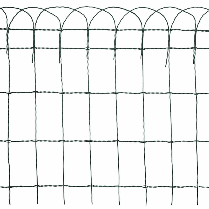 vidaXL dārza nožogojums, pulverkrāsota dzelzs, 10x0,65 m