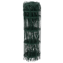 vidaXL dārza nožogojums, pulverkrāsota dzelzs, 25x0,65 m