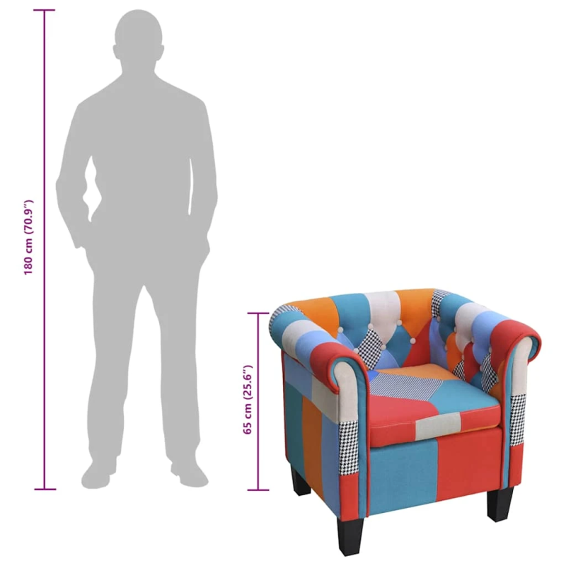 vidaXL atpūtas krēsls ar tekstilmozaīkas apdari