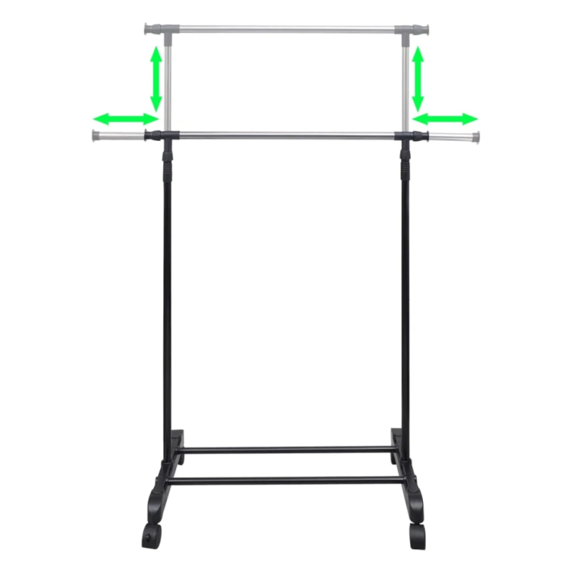vidaXL drēbju pakaramie, 2 gab., 1 kāršanas marga, regulējami