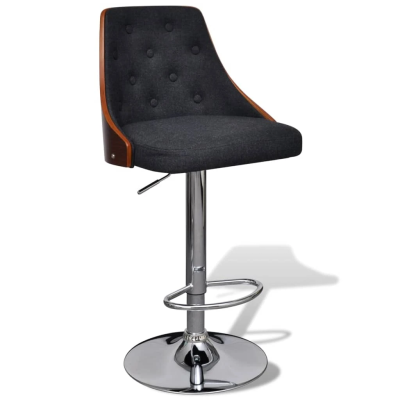 vidaXL bāra krēsli, 2 gab., izliekts koks un audums