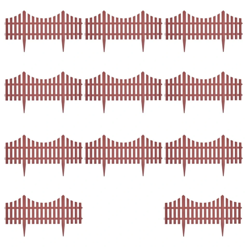 vidaXL zāliena sadalītāji, 17 gab., 10 m, brūni