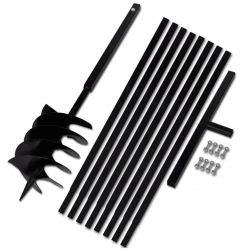 Zemes Urbis ar Rokturi 200mm un Pagarinājuma Caurulēm 9m, Tērauds