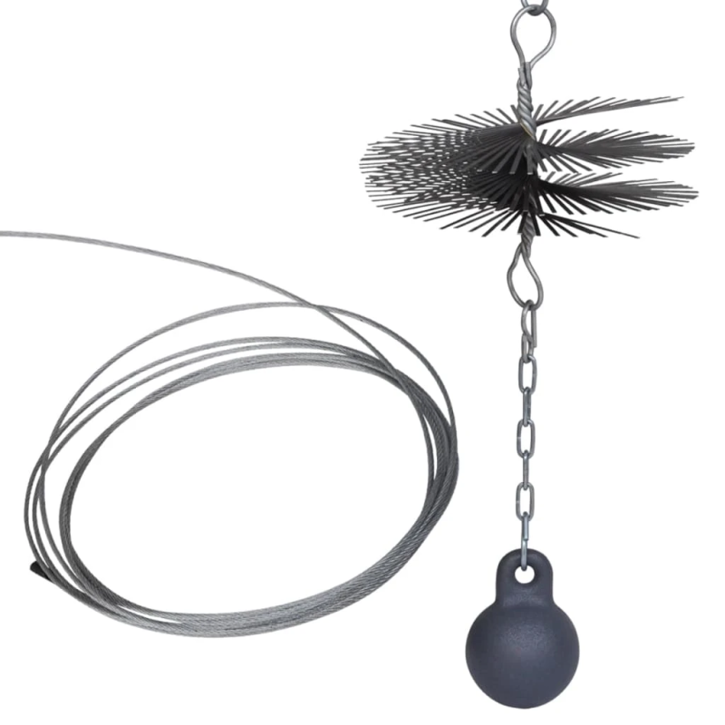 Drāšu birste 20 cm DIA ar atsvaru 1,41 kg un auklu 15 m