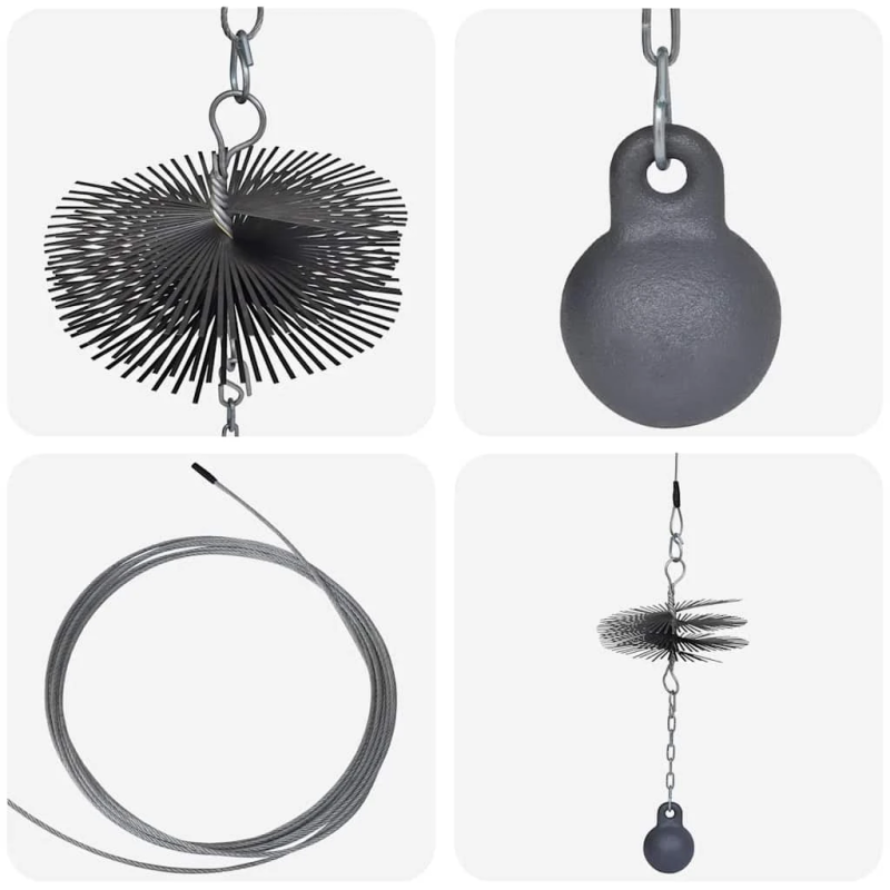 Drāšu birste 20 cm DIA ar atsvaru 1,41 kg un auklu 15 m