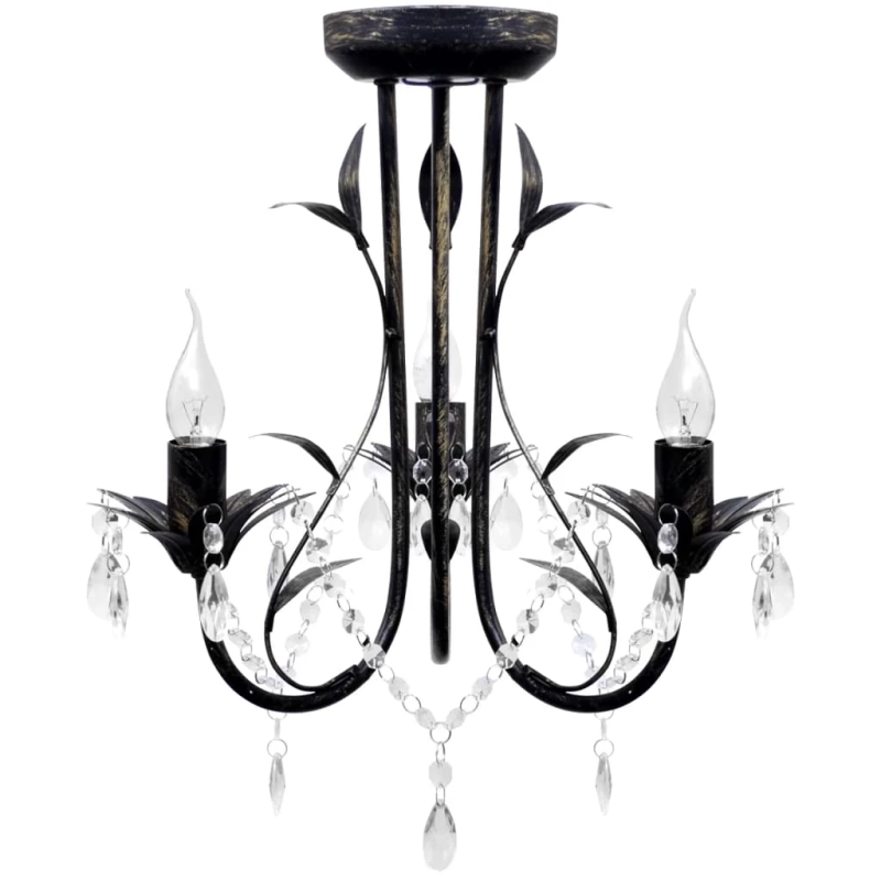 Jūgendstila metāla lustra ar kristāliem, nepieciešamas 3xE14 Spuldzes