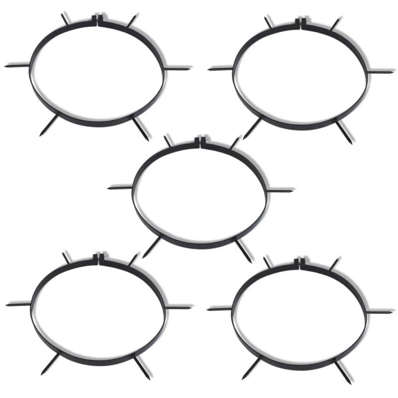 5 Skavas Zālāja Rullim-Aeratoram: 30cm DIA Skavas ar Dzelkšņiem