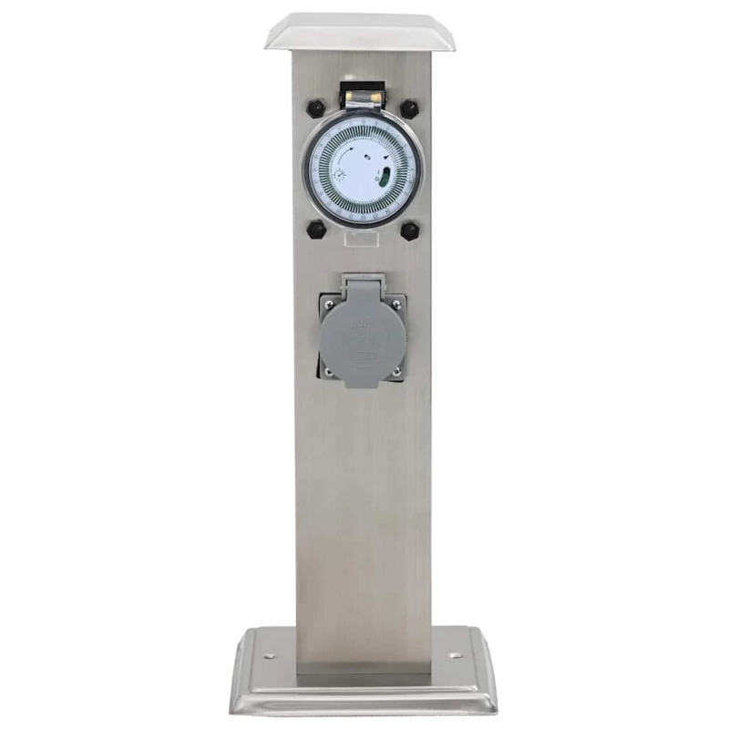 Dārza strāvas sadalītājs ar taimeri, nerūsējošais tērauds