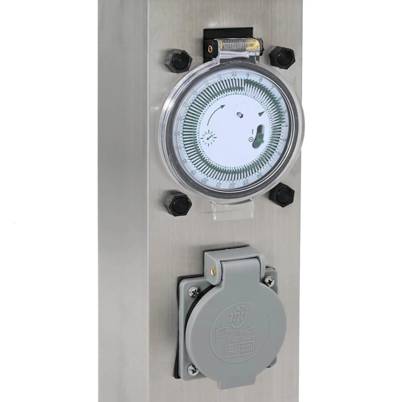 Dārza strāvas sadalītājs ar taimeri, nerūsējošais tērauds