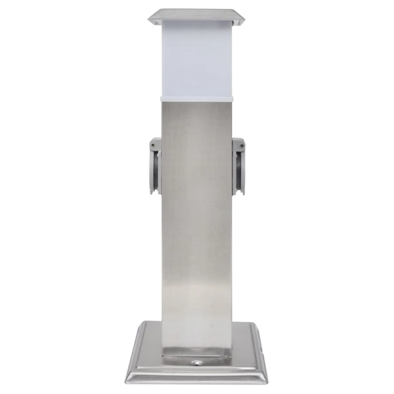 Dārza strāvas sadalītājs ar lampu, nerūsējošais tērauds