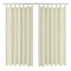 Aizkari ar cilpām, 140 x 175 cm, 2 gab., krēmkrāsas satīns