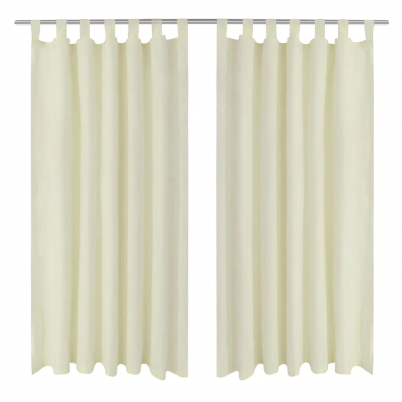 Aizkari ar cilpām, 2 gab., 140x225 cm, smalks satīns, krēmkrāsas