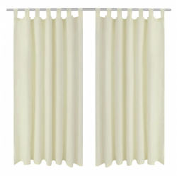 Aizkari ar cilpām, 2 gab., 140x245 cm, krēmkrāsa, smalks satīns