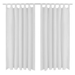 Aizkari ar cilpām, 140x175 cm, 2 gab., balts satīns