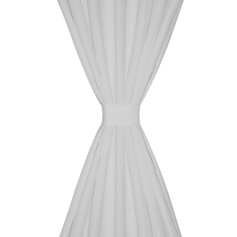 Aizkari ar cilpām, 140x175 cm, 2 gab., balts satīns