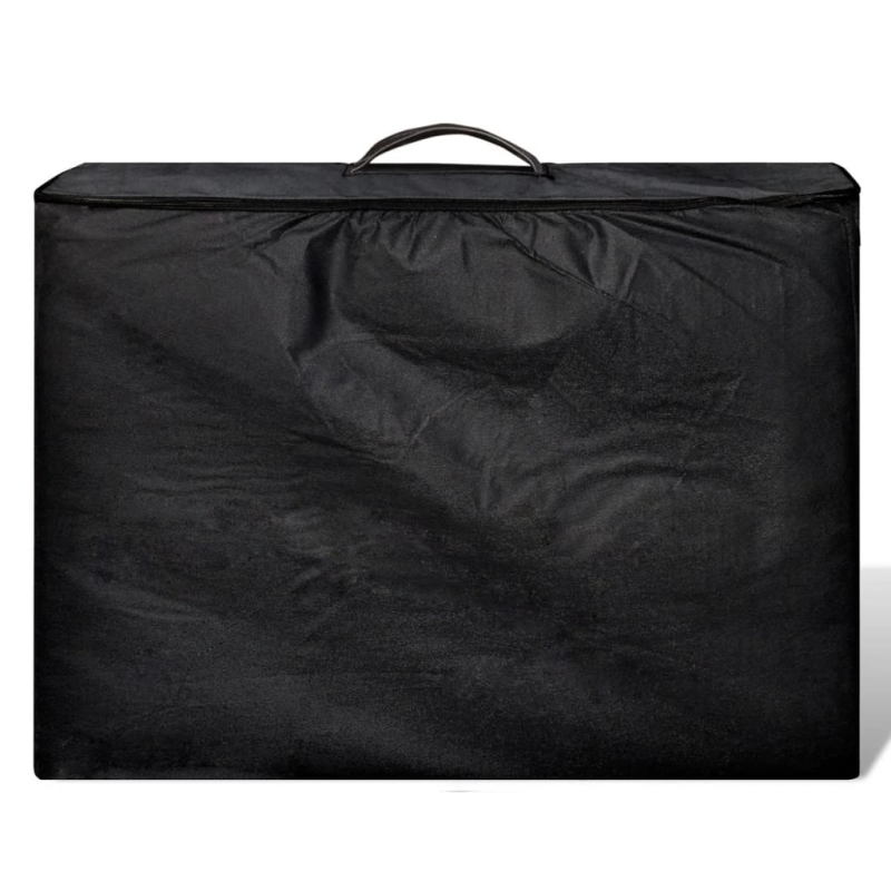 vidaXL masāžas galds, saliekams, 3 daļas, koka rāmis, melns