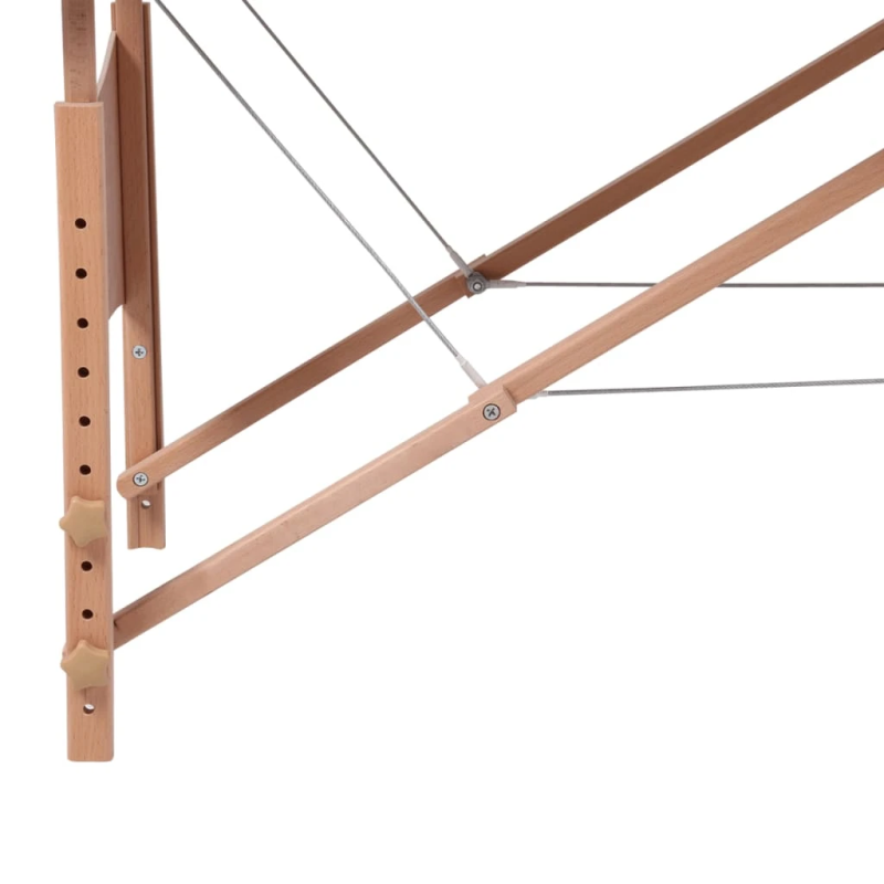 vidaXL masāžas galds, saliekams, 4 daļas, koka rāmis, melns