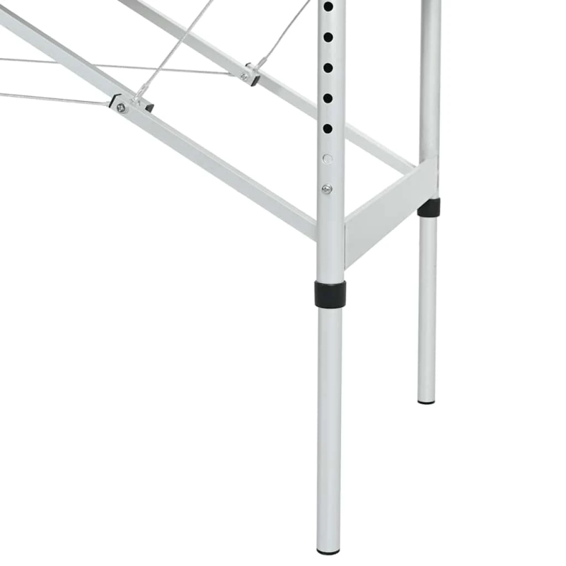 vidaXL masāžas galds, saliekams, 4 daļas, alumīnija rāmis, melns