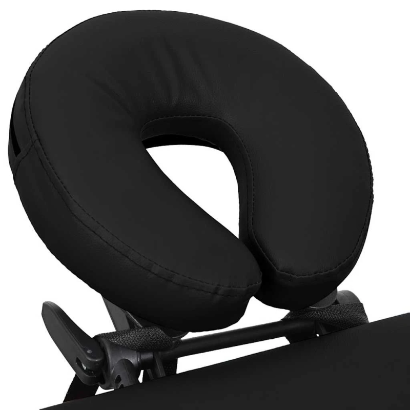 vidaXL masāžas galds, saliekams, 4 daļas, alumīnija rāmis, melns