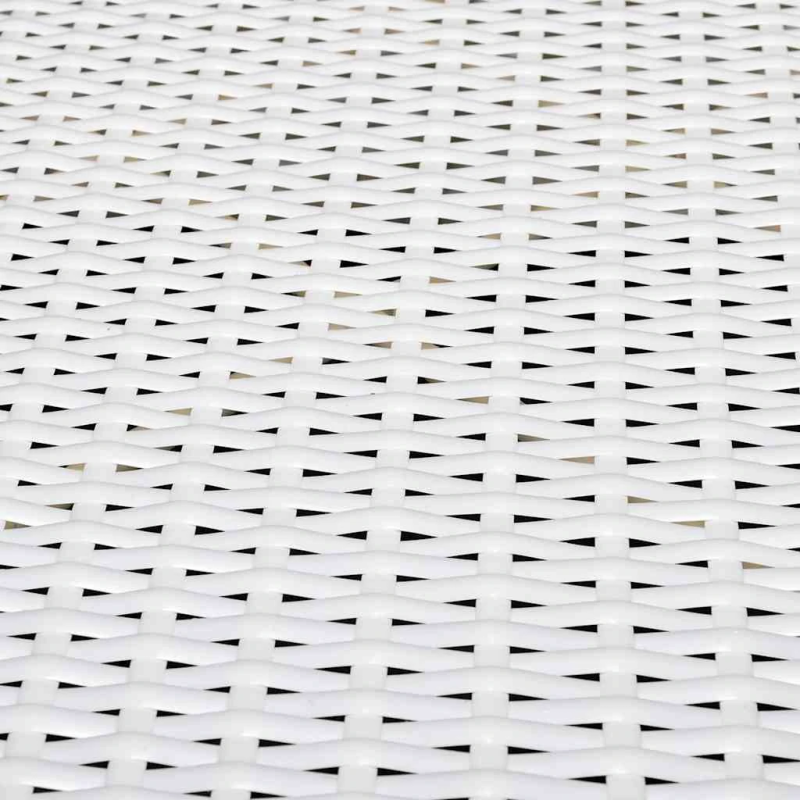 vidaXL 8-daļīgs dārza atpūtas mēbeļu komplekts ar matračiem, PE, balts