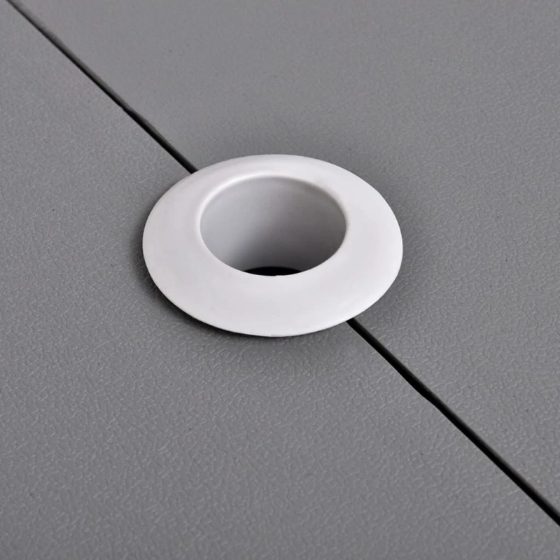 vidaXL saliekams kempinga galds, 4 taburetes, alumīnijs, gaiši pelēks