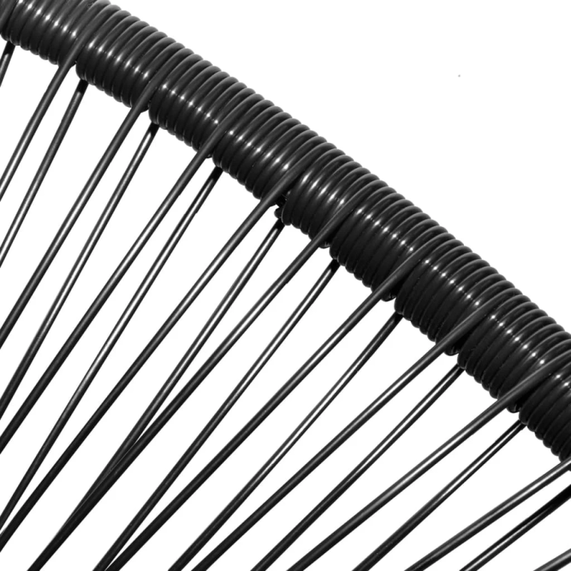 vidaXL dārza krēsls, PE rotangpalma, melns, apaļš