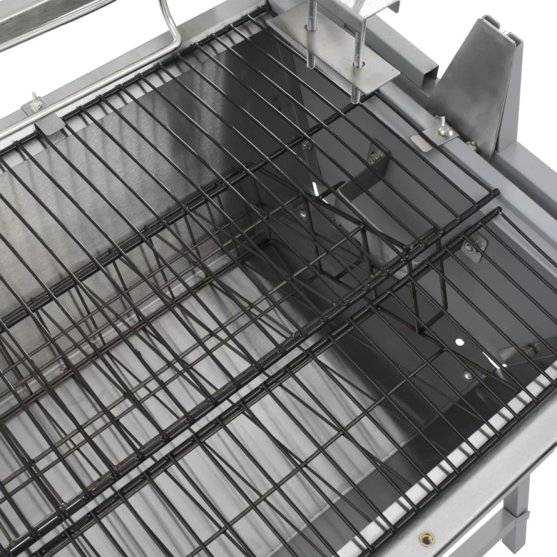 BBQ dzelzs, nerūsējoša tērauda grils ar rotējošu iesmu