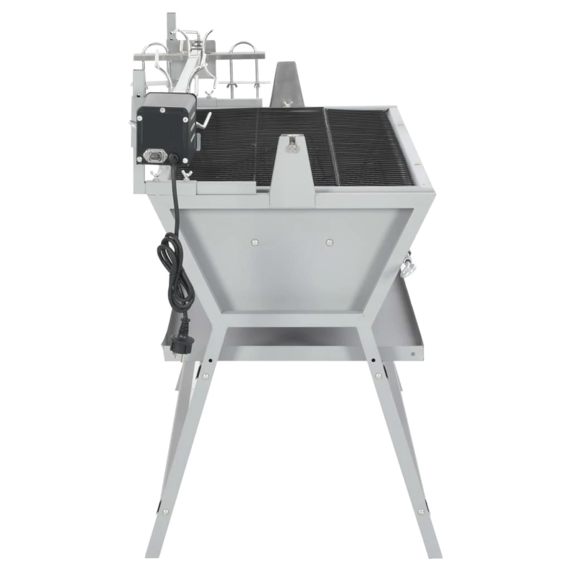 BBQ dzelzs, nerūsējoša tērauda grils ar rotējošu iesmu