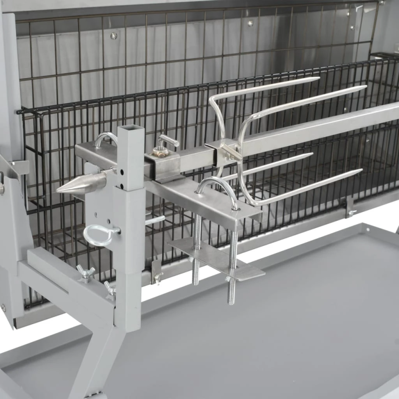 BBQ dzelzs, nerūsējoša tērauda grils ar rotējošu iesmu