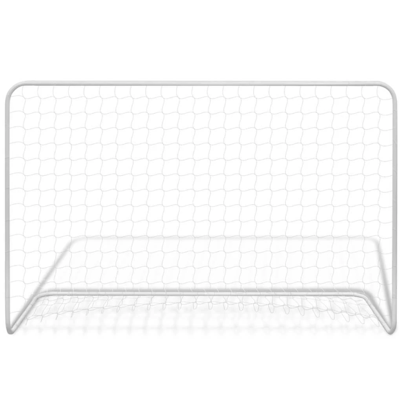 vidaXL futbola vārti ar tīklu, 182x61x122 cm, tērauds, balti