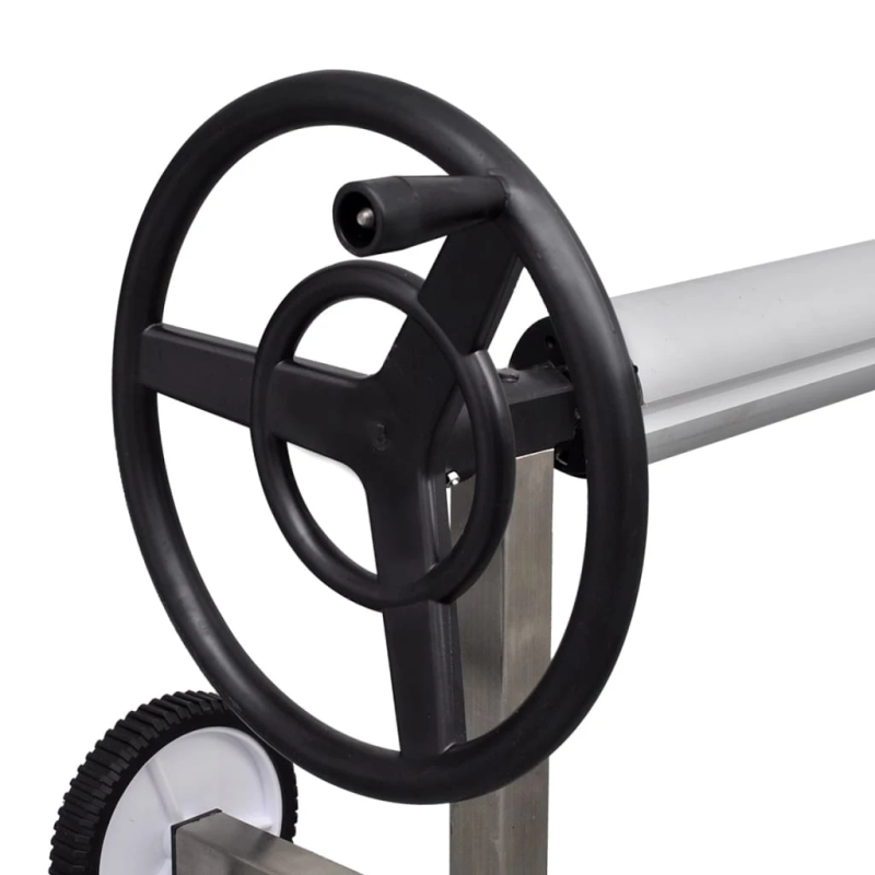 vidaXL regulējams baseina pārklājs ar nerūsējoša tērauda pamatni