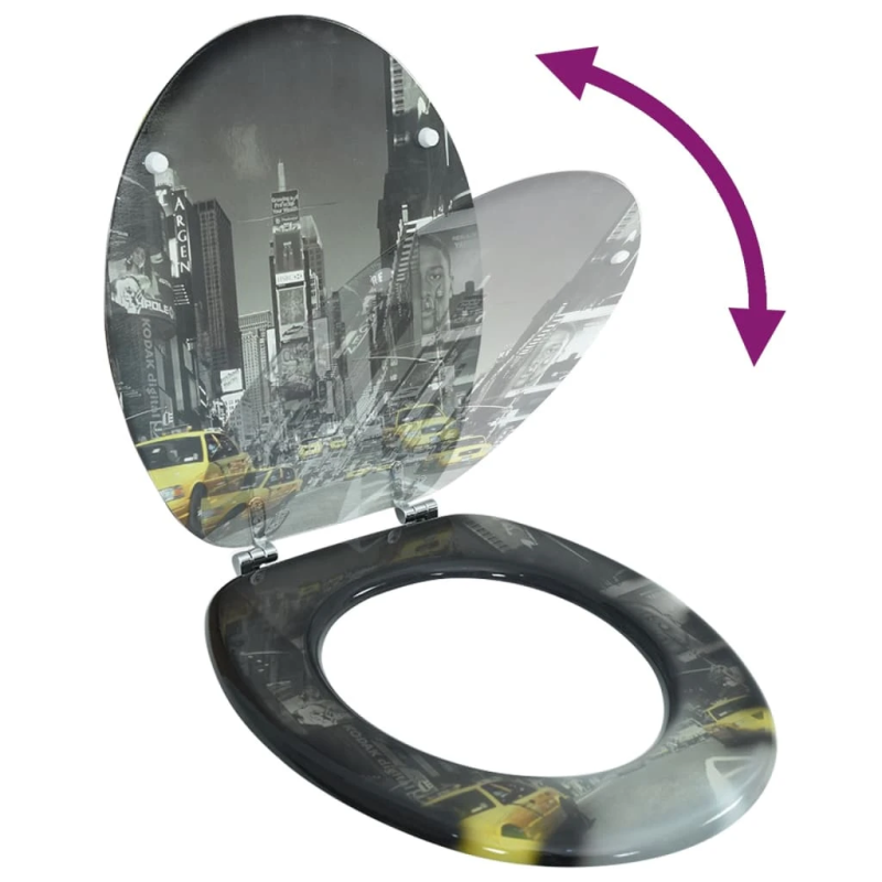 Tualetes Poda Vāks MDF ar Ņujorkas dizainu