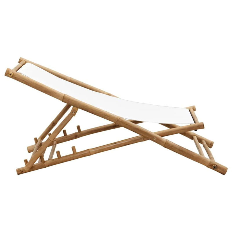 vidaXL pludmales krēsls, bambuss un audekls