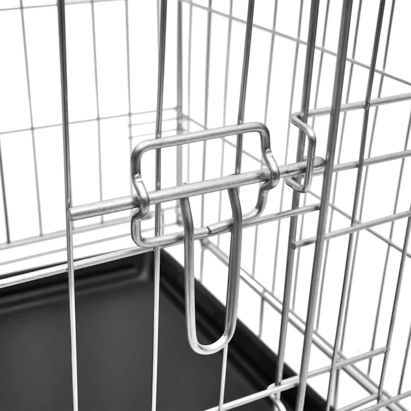 vidaXL suņu būris, L izmērs, saliekams, metāls