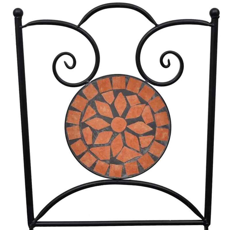 vidaXL saliekami bistro krēsli, 2 gab., keramika, sarkanbrūni