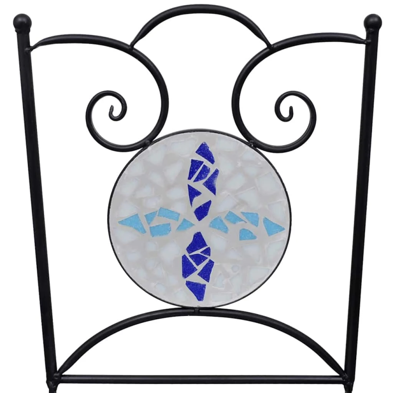 vidaXL saliekami bistro krēsli, 2 gab., keramika, zili un balti