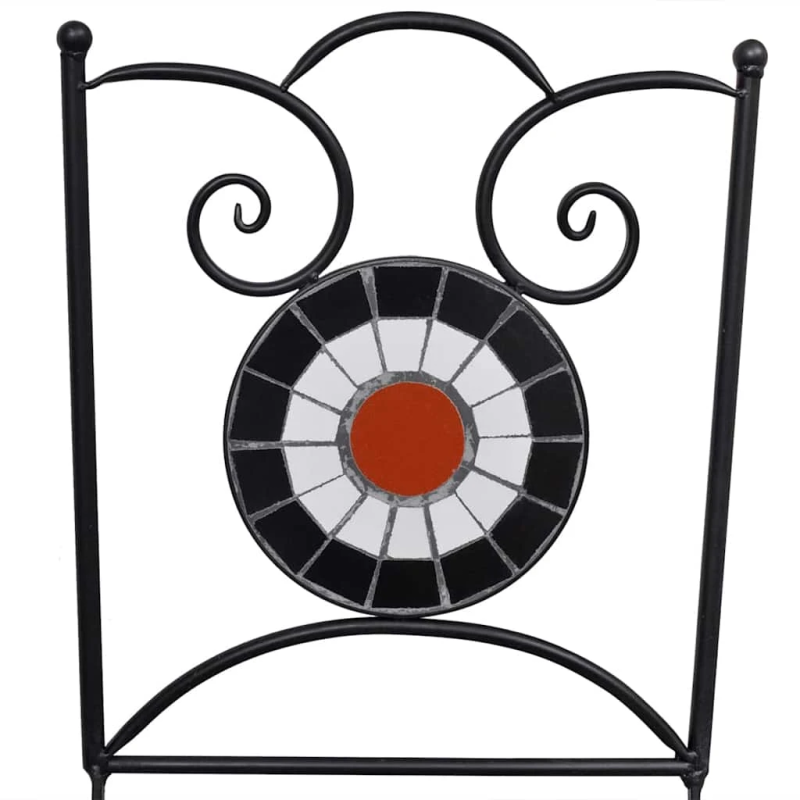 vidaXL saliekami bistro krēsli, 2 gab., keramika, sarkanbrūni un balti