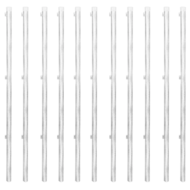 vidaXL stiepļu žogs ar stabiem, mietiņiem, cinkots tērauds, 25x1,25 m