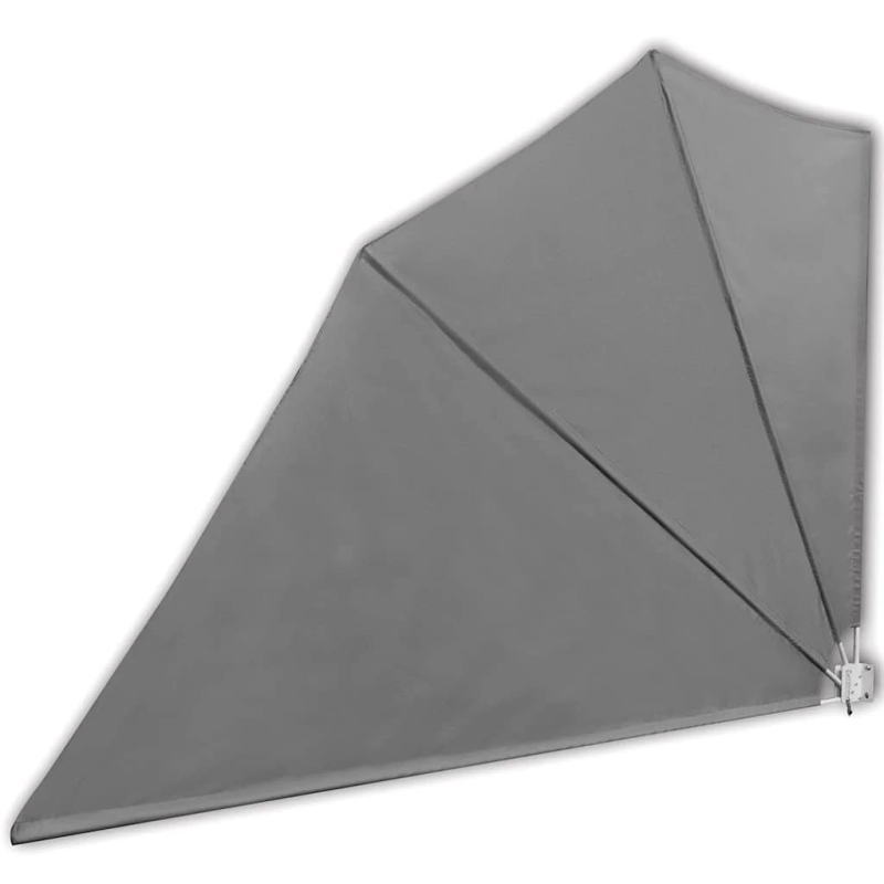 vidaXL saliekama balkona sānu markīze, pelēka, 160x240 cm