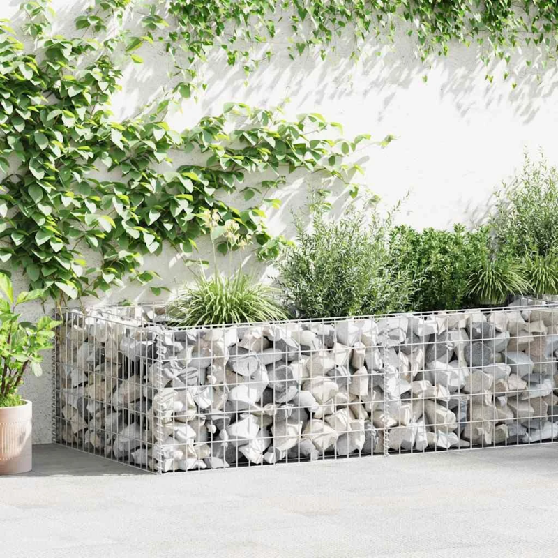 vidaXL gabions, cinkots tērauds, 180x90x50 cm