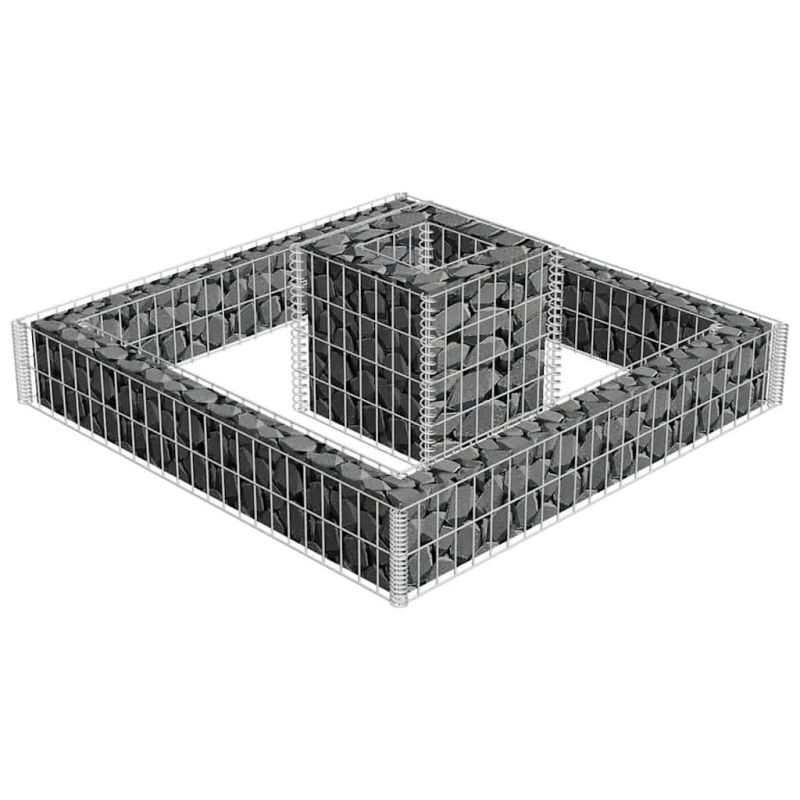 vidaXL gabions, cinkots tērauds, 120x120x20 cm