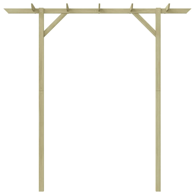 vidaXL dārza pergola, 205x40x203 cm, koks
