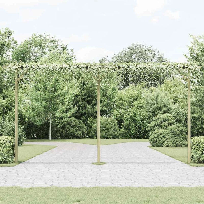 vidaXL dārza pergola, 410x40x203 cm, koks