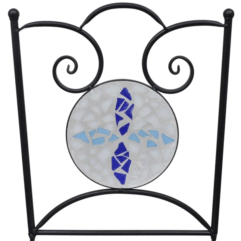 vidaXL 3-daļīgs bistro mēbeļu komplekts, keramikas flīzes, zils, balts