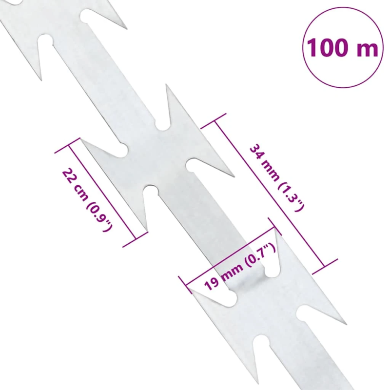 vidaXL dzeloņstieple, BTO-22, 100 m, tērauds